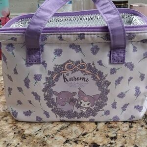 Sanrio Kuromi Floral Lunch Bag - Purple and White